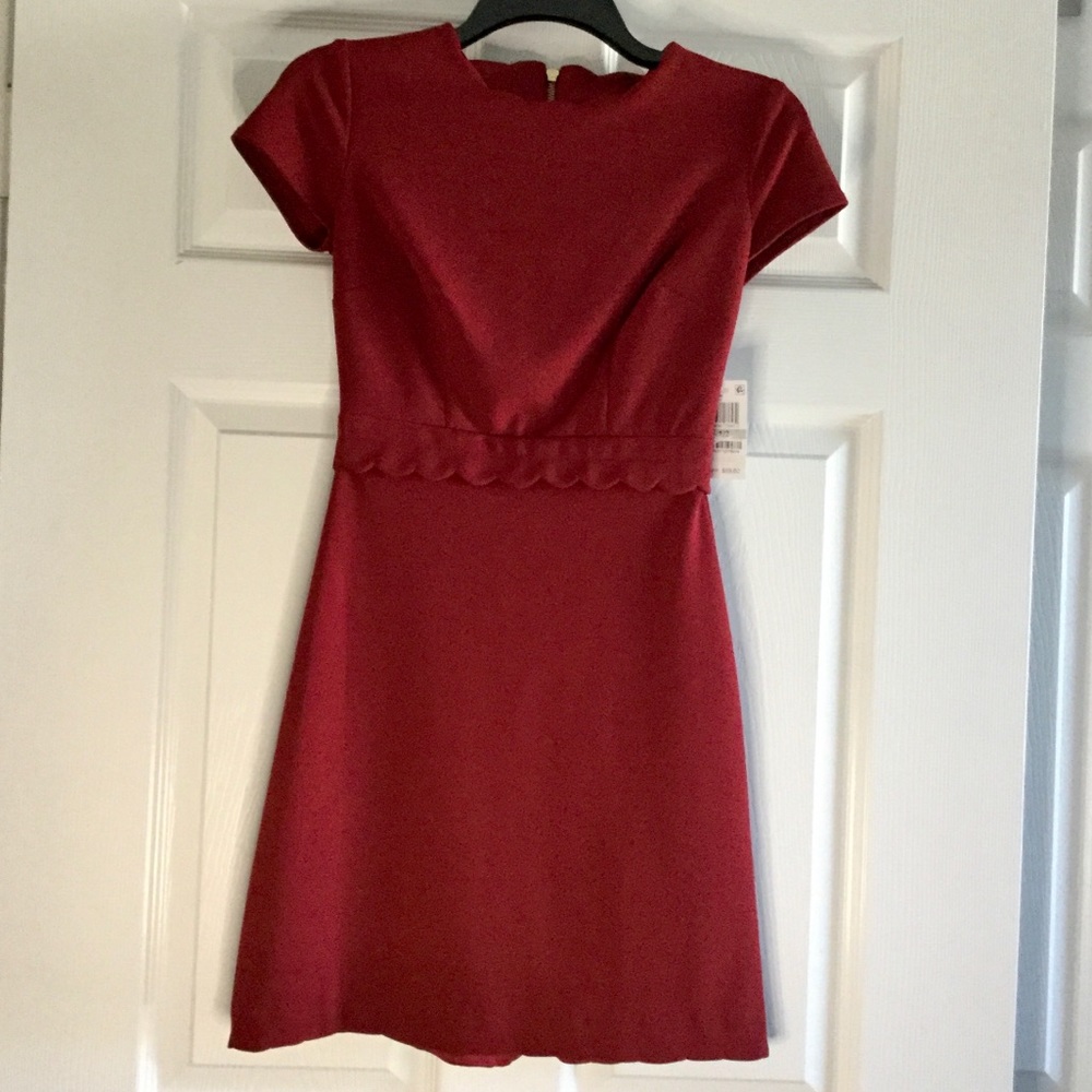 Red/Wine Short Sleeve Dress